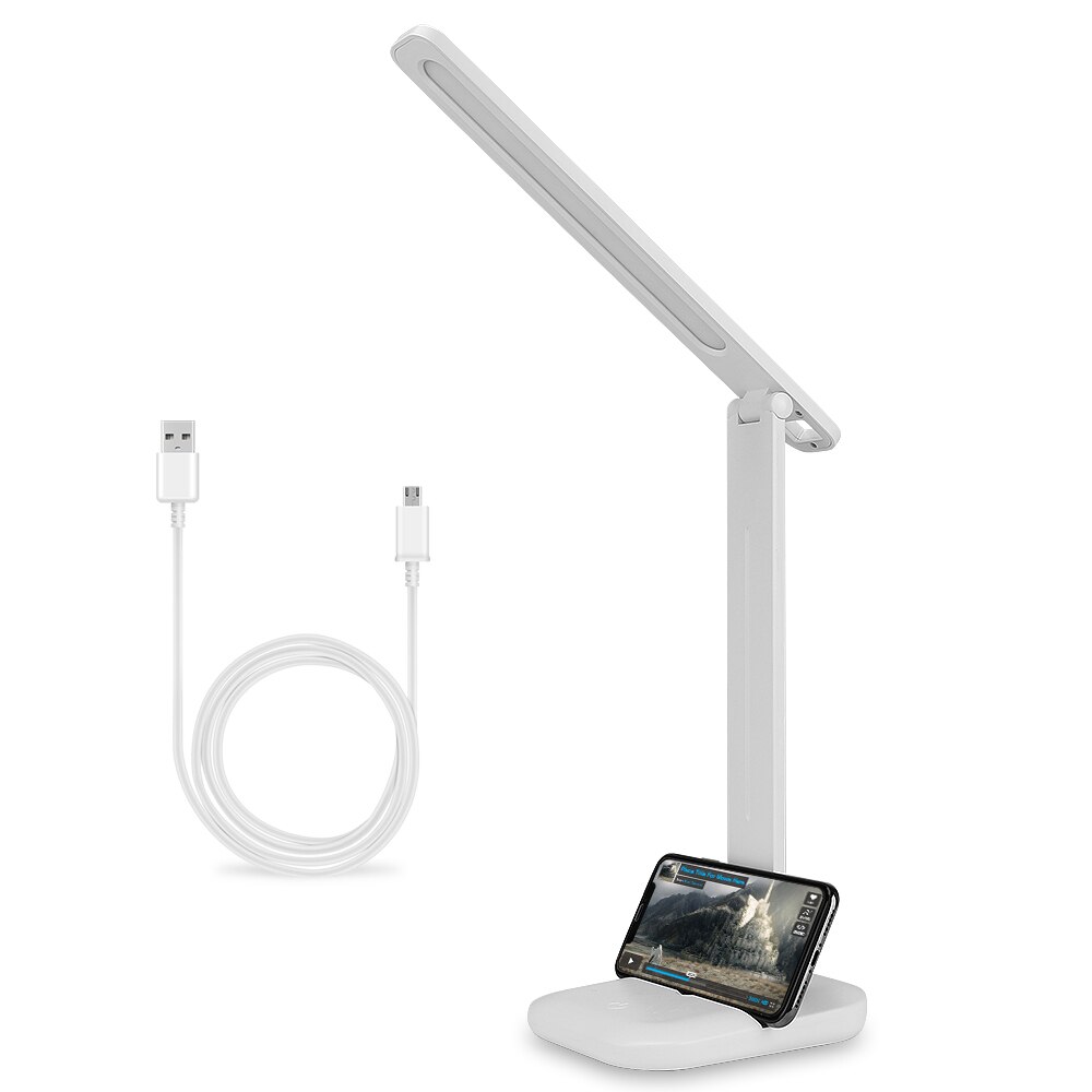 Led Bureaulamp Mobiele Telefoon Houder Dimbare DC5V Usb Opladen/Oplaadbare 3 Modes Folding Tafellamp Voor Kinderen Lezen licht