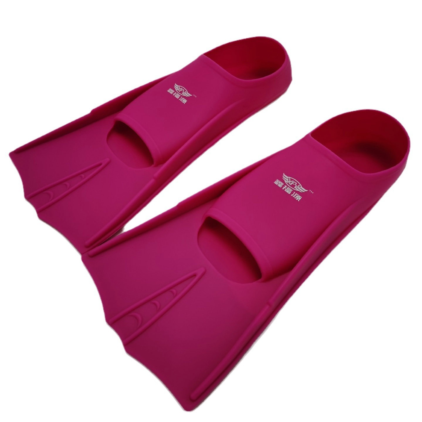 Simfenor för barn och vuxna i havspool, speciella silikonfenor för dykning, dubbla fenor för simning, ankfötter, simbräda, simutrustning: S / Violett/紫罗兰