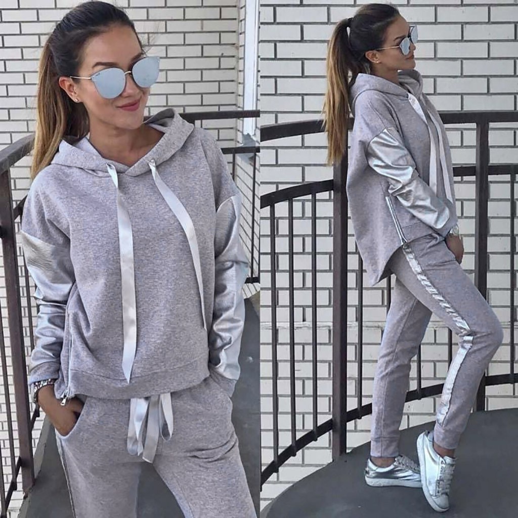 Ladies Solid Tracksuit Women Set Top Pants Suit Female 2 Piece Set Women Hoodies Pant Clothing Set Warm Newest Clothes#3