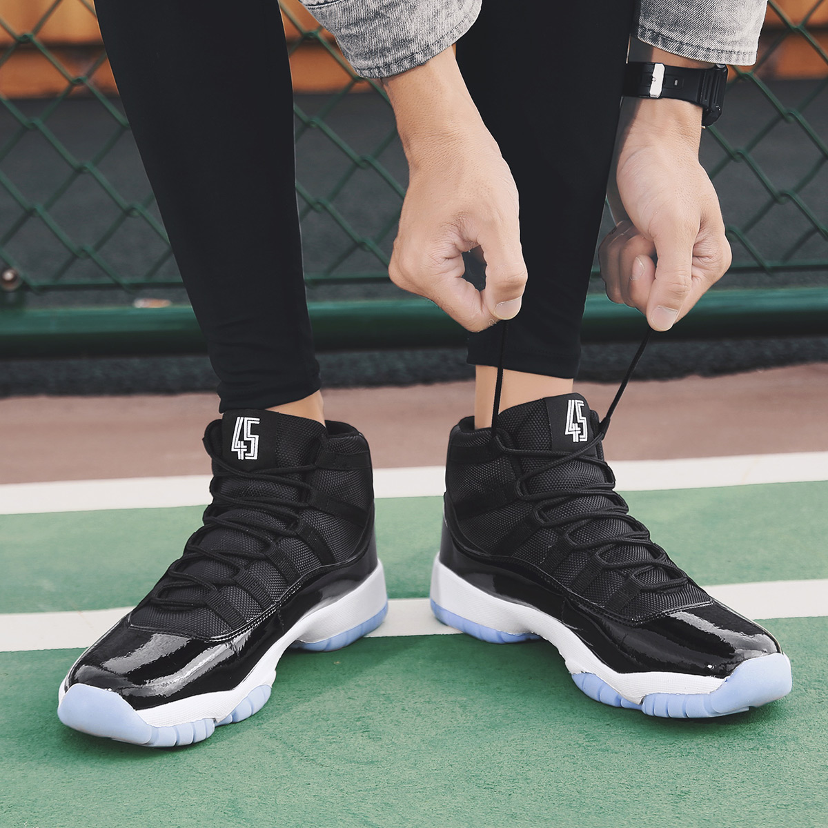 Basket grande taille chaussures Jordan rétro baskets hommes noir et blanc baskets hommes Jordan chaussures 11 Zapatillas Jordan