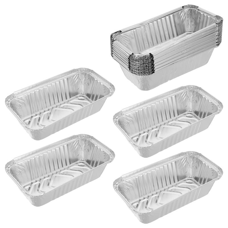 25pcs Disposable BBQ Drip Pan Practical One-off Takeaway Packing Box Foil Pans