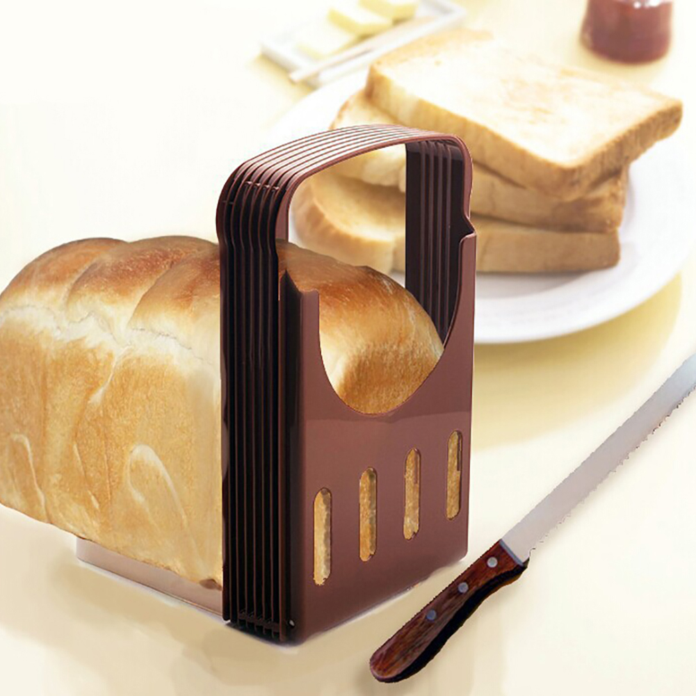 Práctico plástico plegable pan Sandwich Skiving máquina cortador molde rebanador hogaza tostada Cortador Manual cortadores para cocina Gadget