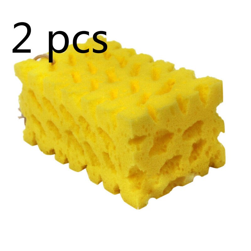 Extra stor skyddbar biltvätt svamp block bikaka korall svamp tvätt rengöring bil detalj ta bort fläckar tillbehör: 16 x 10 x 7.5cm 2 st