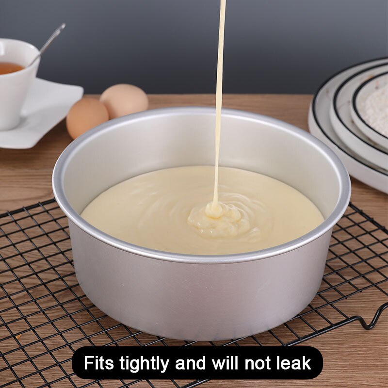 2/4/5/6/7/8/9/10 Inch Round Cake Pan Set with Removable Bottom Aluminum Alloy Chiffon Cake Mould Set Round Cakes Kitchen Tools