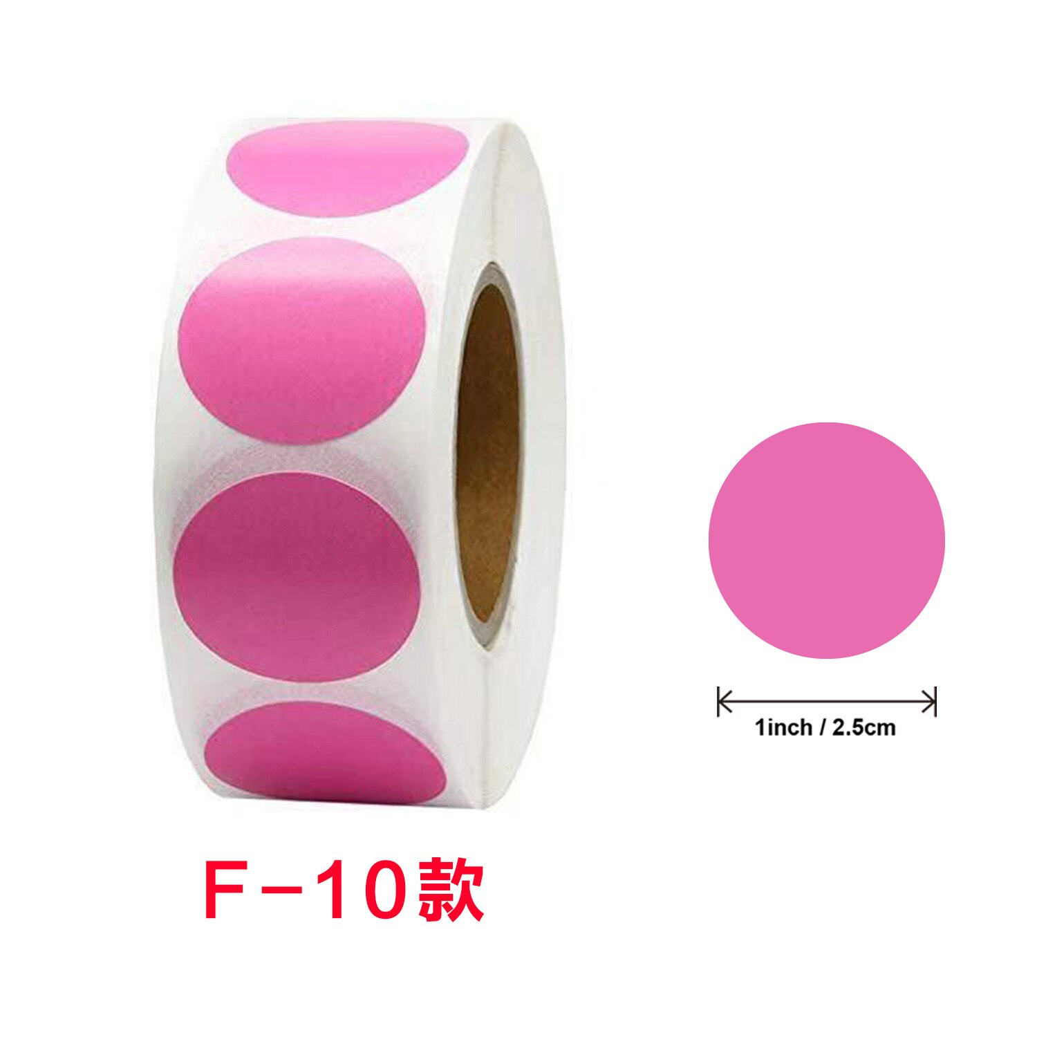 500per Roll Chroma Label Color Code Dot Labels Stickers 1 Inch Roun Red Green White Yellow Blue Pink Black Stationery Stickers: F10