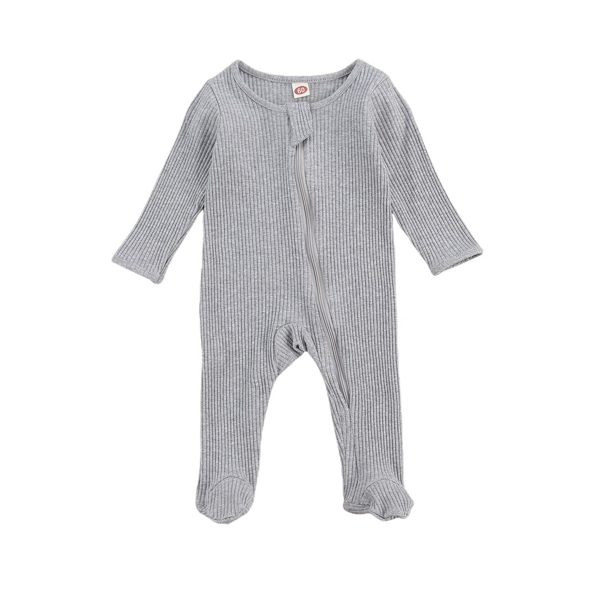 Baby & freundlicher Neugeborenen Kleinkind Baby Jungen Mädchen lang Ärmel Reißverschluss Footies Strampler Gesamt Outfit Kleidung: D / 0 zu 3M
