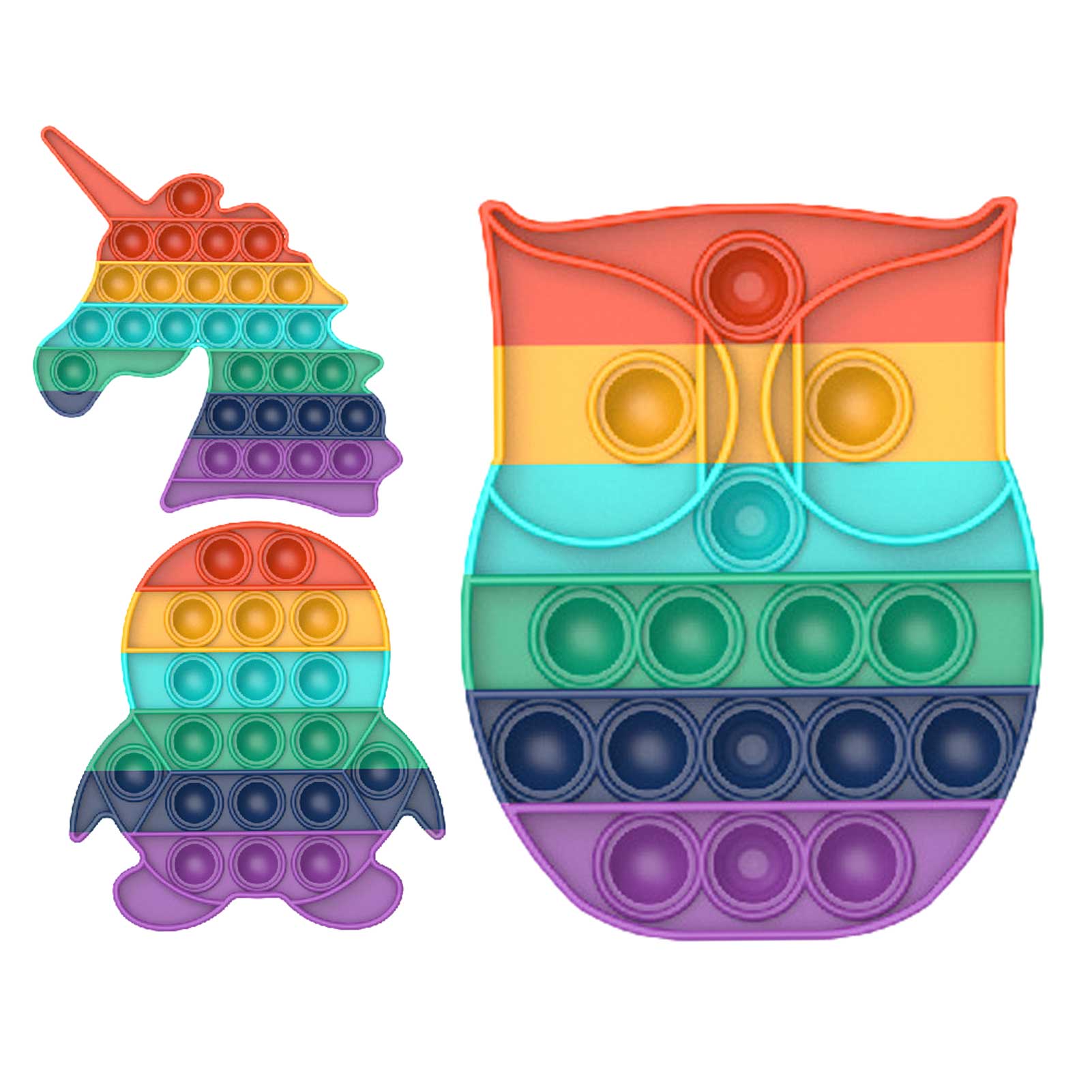 Silicone De-stressing Pop Fidget Toys Safe Sensory Toy Simpl Dimpl Popit Anti-stress Squish Push Bubble Toys For Children Adult