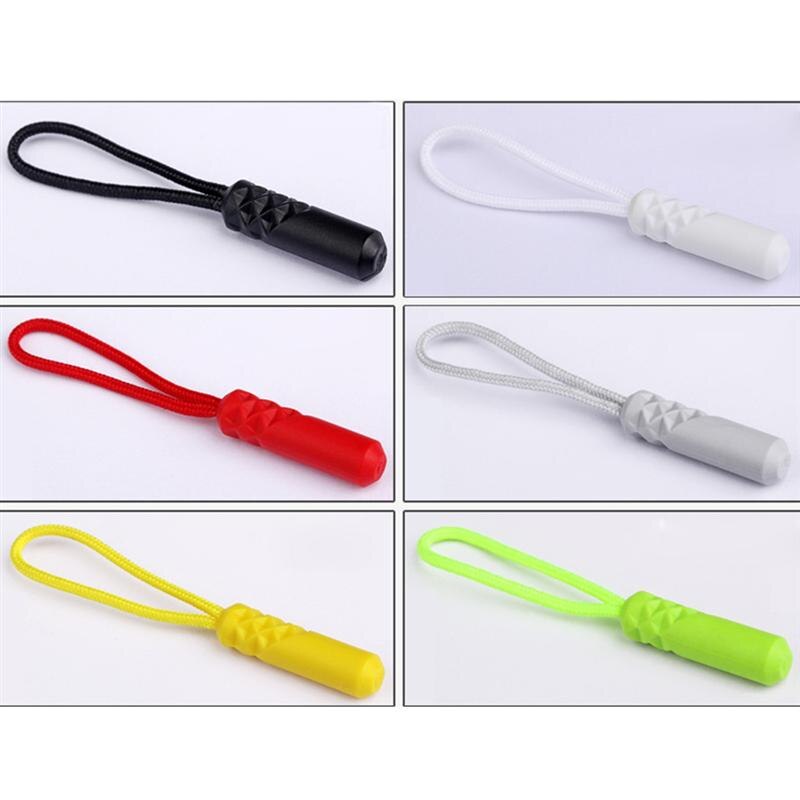 20 pièces tête de cylindre tirette tirette compacte tirant la corde fermeture à glissière tête queue corde multi-usages tirette extracteur pour vêtements