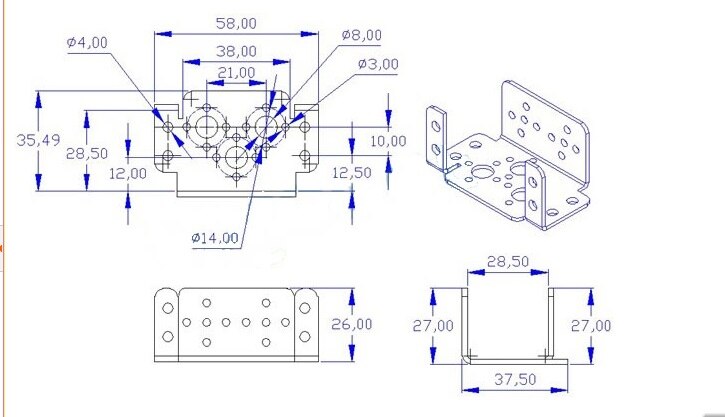 Servo beslagf kort pan og tilt servo beslag sensor monteringssæt til robot arduino kompatibel detailhandel