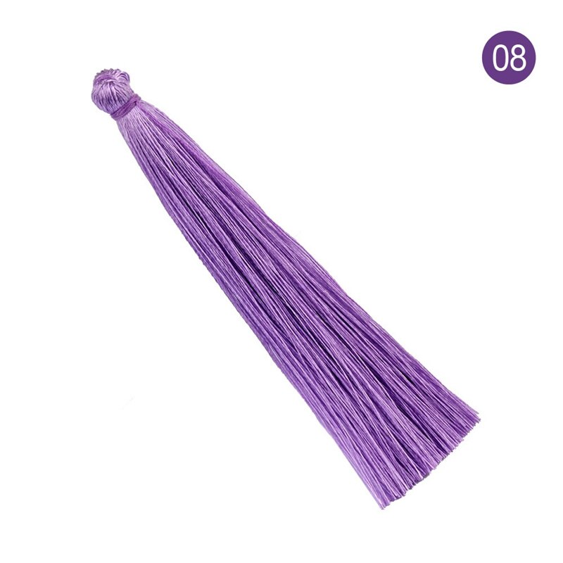 30 stuks/pak lange veelkleurige polyzijde kwastborstel voor oorbelhangers satijnen kwasten doe-het-zelf sieraden maken: Kleur 08