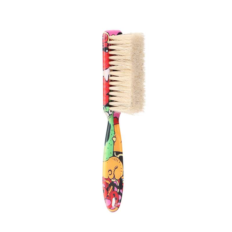 Kappersborstel voor het reinigen van haar, baardborstel met paardenhaar, nekborstel voor kappers, gereedschap om afgebroken haar te verwijderen: Rood