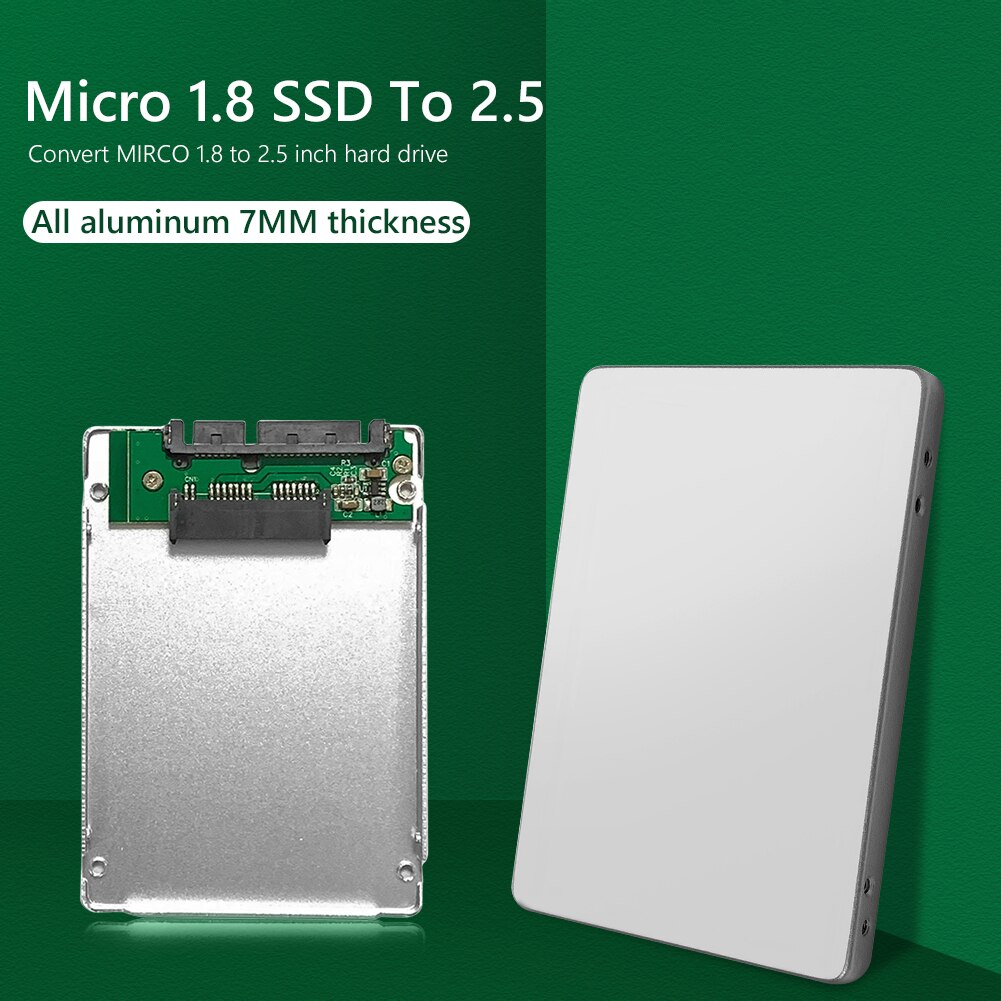 Computer PC Laptop SSD Enclosure Box Laptop SSD Enclosure Micro 1.8 inch SSD to 2.5 inch SATA Hard Drive Case