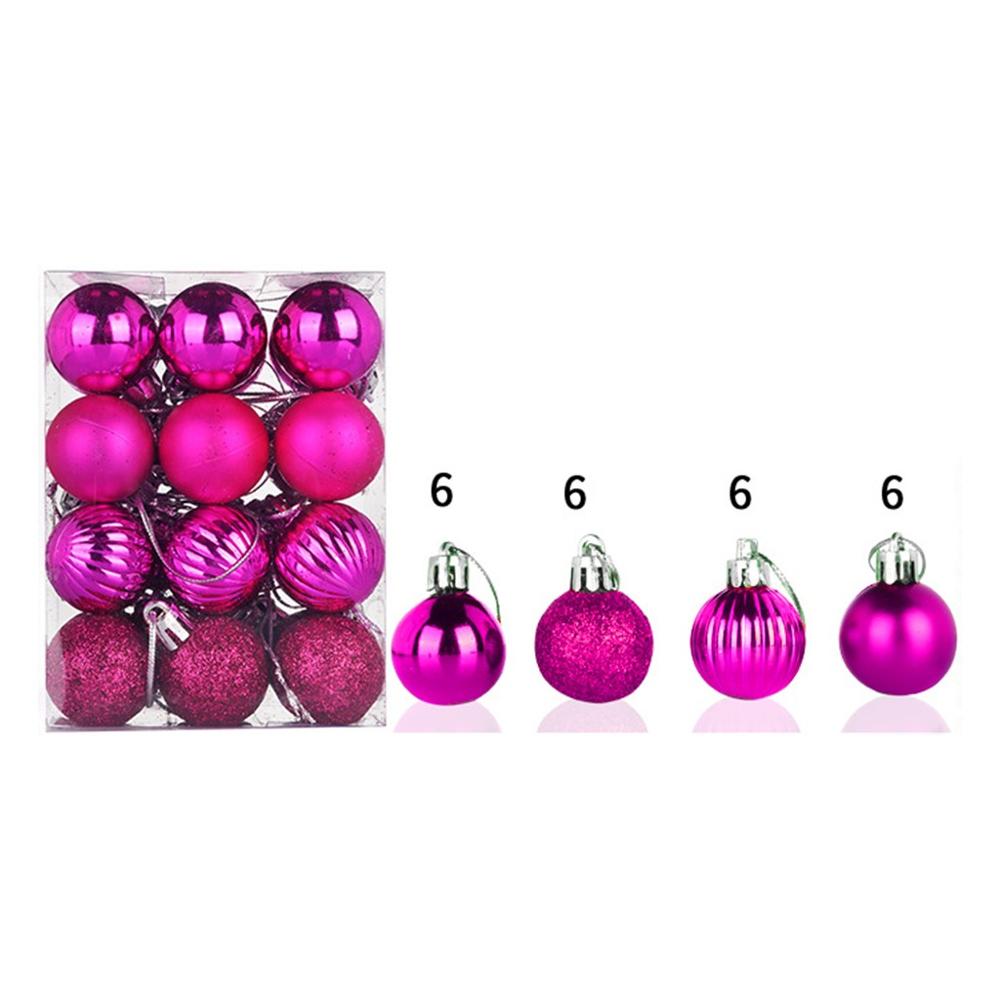 24PCS 30mm Christmas Ball For Christmas Tree Ornaments Hanging Home Party Xmas Decorations Navidad palline natalizie SD: Mint Green