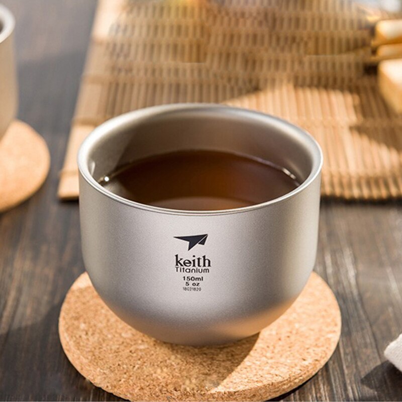 Titanium Theekopje Dubbele Muur Sap Water Cup 150Ml Koffie Mokken Onbreekbaar Stapelbaar Pint Kopjes Koffie Mok Drinkbekers