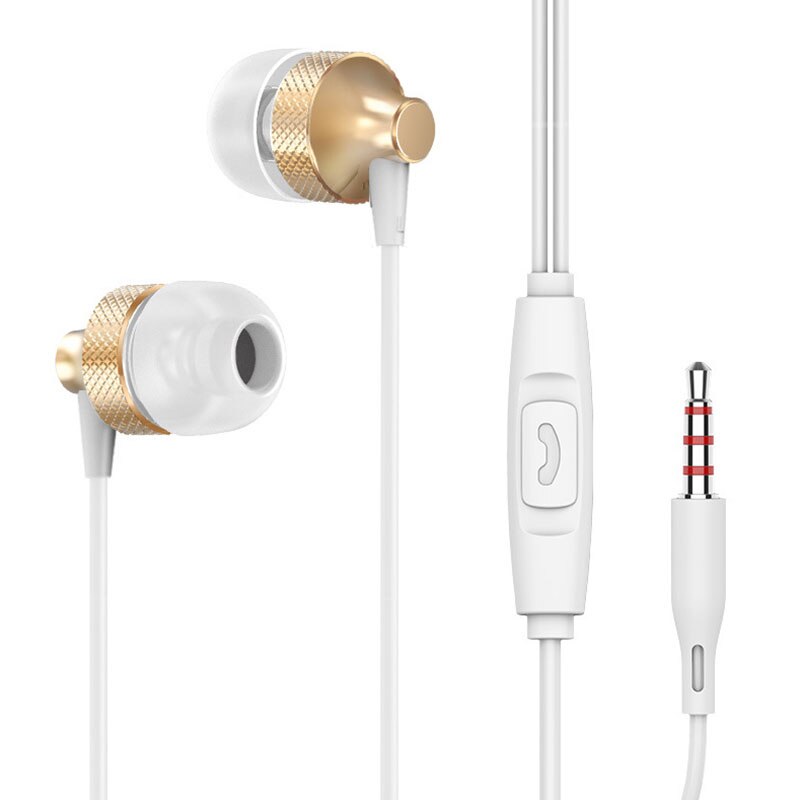 Auriculares con cable y micrófono para Xiaomi Redmi Note 9 Pro Max 8 Pro 8T 7 7S 5 K30 K20 8A Dual 7A 6 6A Y3 S2 Y2 GO: Dorado