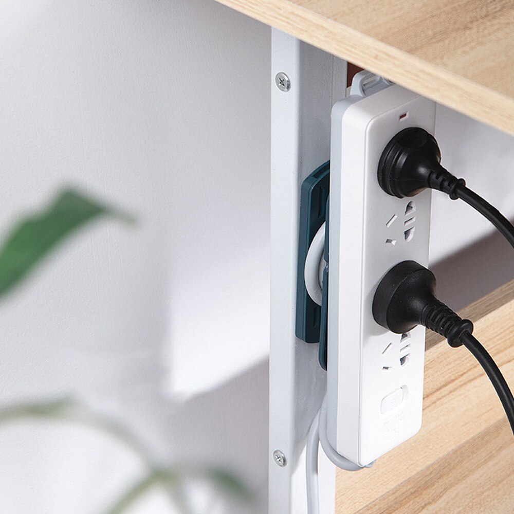 1Pc Zelfklevende Power Strip Houder Met Kabel Organizer, Wall Mount Patch Panel Socket Holder Thuis Organizer