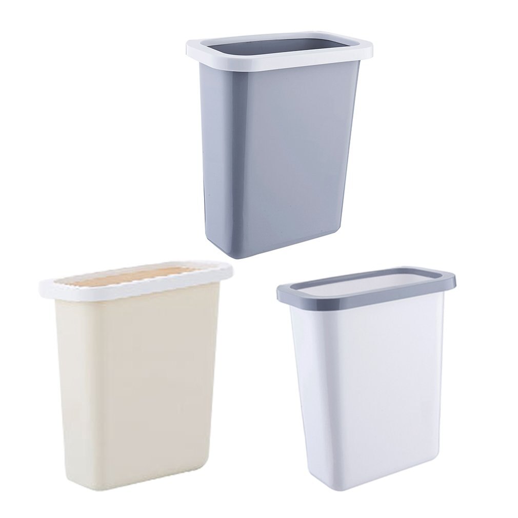Kitchen Cabinet Door Hanging Waste Bin Trash Can Desktop Bedside Garbage Basket Simple Kitchen Countertop Trash Can: Default Title
