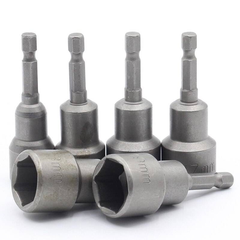 15 Pcs 5 Mm~19 Mm Magnetic Nut Driver Set Metric Socket 1/4 Inch Hex Shank Impact Drill Bit Adapter For Power Too