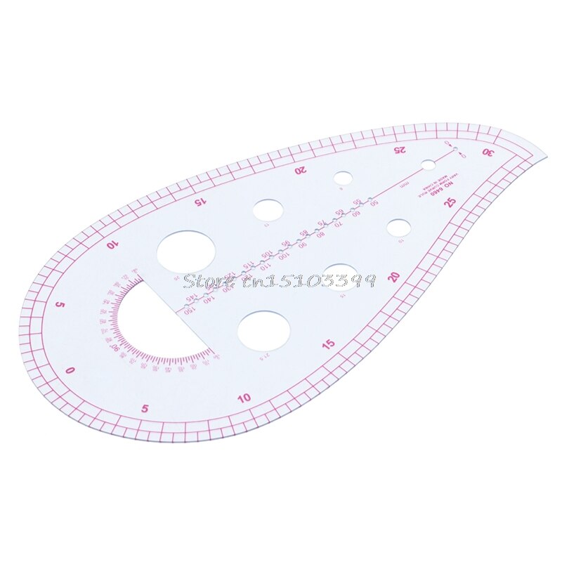 Sewing Ruler Comma Shaped French Curve Plastic Tailor Drawing Craft Tool DIY R9UC