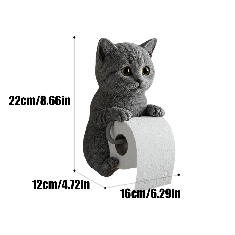Cat Toilet Paper Holder Cat Toilet Roll Holder Wall Mounted Roll Rack Cute Dispenser for Dorm Home RV Restroom Travel Kitchen: Red