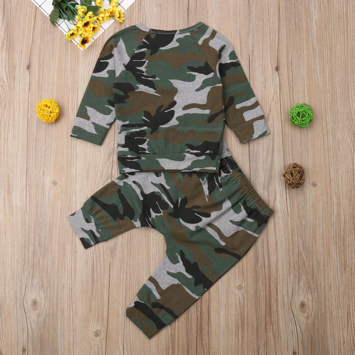 Nyfødte børn baby drenge tøj kostume camouflage toppe t shirt bukser outfit sæt