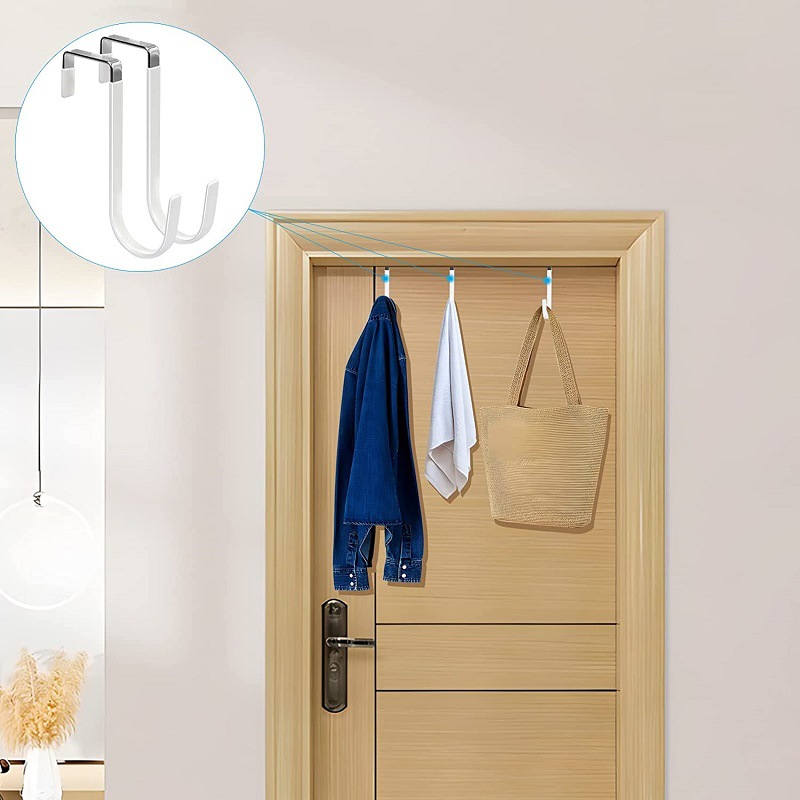 Deurhangers Haken met rubberen organizerhaak voor woonkamer Badkamer Slaapkamer Keuken Hangende sleutel Kleding Handdoek Hoed Jas Gewaad