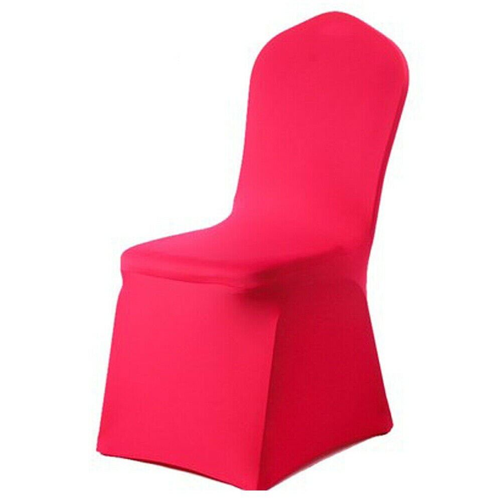 Husa scaun culoare solida spandex elastic elastic huse scaune alb pentru sufragerie bucatarie nunta banchet hotel: Trandafir roșu