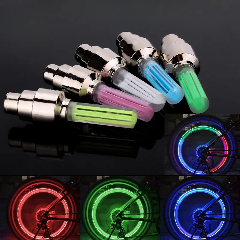 Fahrrad Speichen Lichter Fahrrad LED Licht Reifen Ventil Kappe Taschenlampe Rad Speichen Leichte Auto Motorrad Zubehör