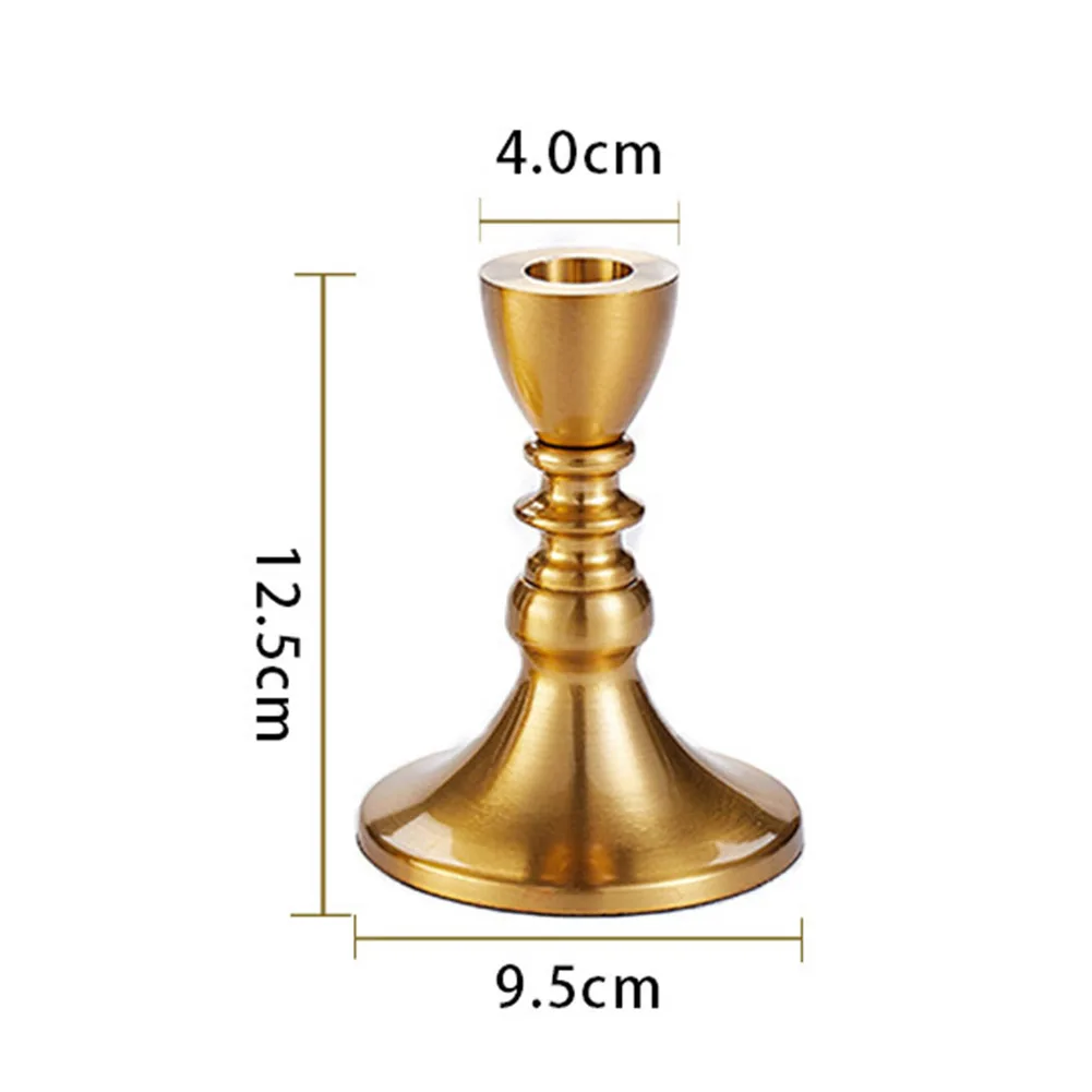1pcs Candle Holder Desktop Candlestick Adornment Metal Candlestick Taper Candle Holder With Handle Home Wedding Decorations