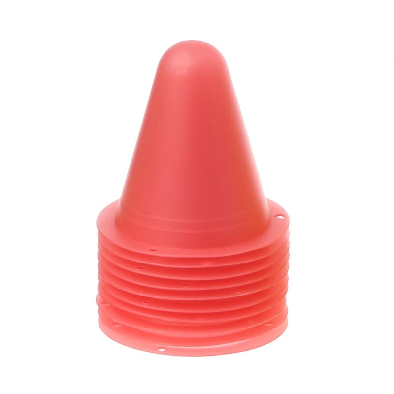 10 Pcs Skate Marker Cones Roller Football Soccer Training Equipment Marking Cup Marker Cones Slalom Roller skate pile cup: Red