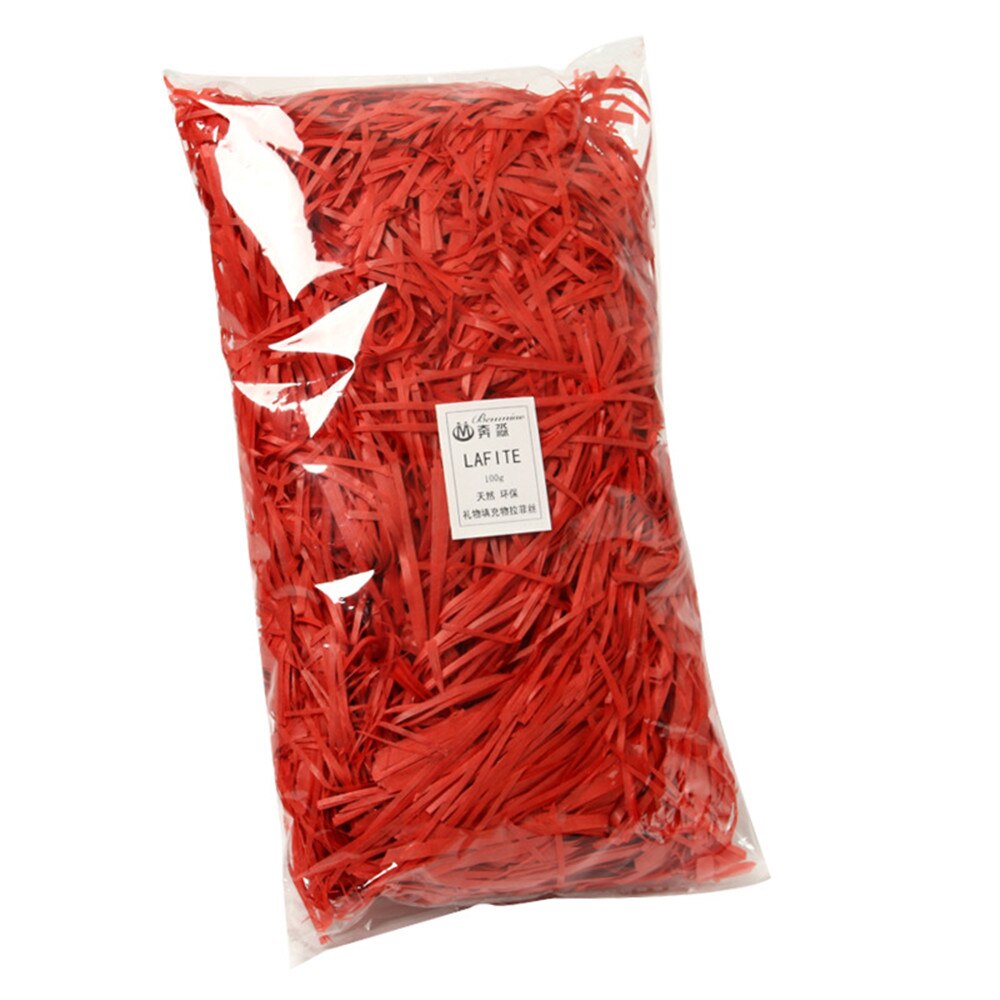 100g diy-papier raffia versnipperde confetti doos vulling materiaal tissue voor babyshower bruiloft verjaardag kerst benodigdheden: Rood