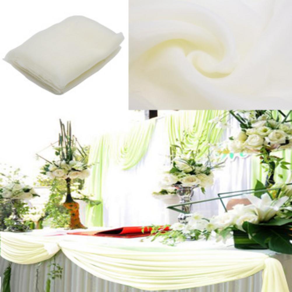 10m x 1.35m Bruiloft Decoraties Boog Garen Organza Stof Bruiloft Decoratie Organza Party DIY Jurk Bruiloft Benodigdheden