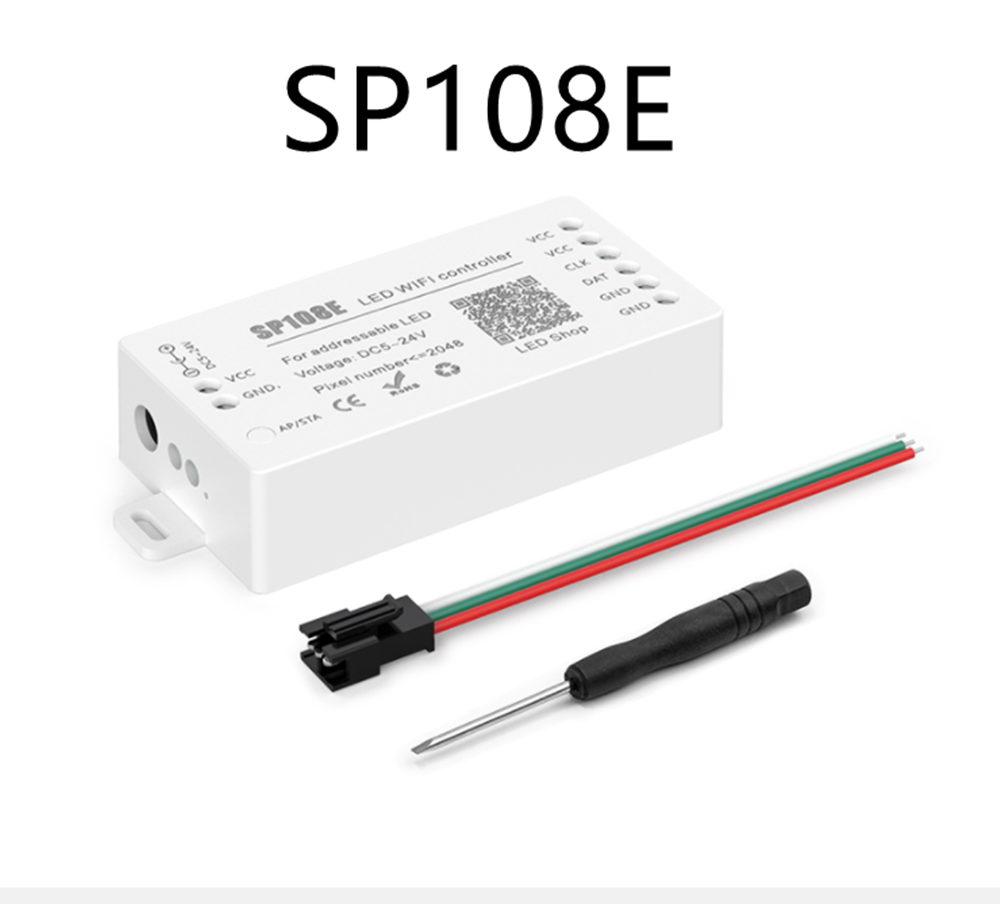 WS2812B Led Strip Licht Controller Blue Tooth SP105E SP110E Wifi SP108E SP511E Muziek SP107E SP601E WS2811 SK6812 Lichten DC5V-24V: SP108E