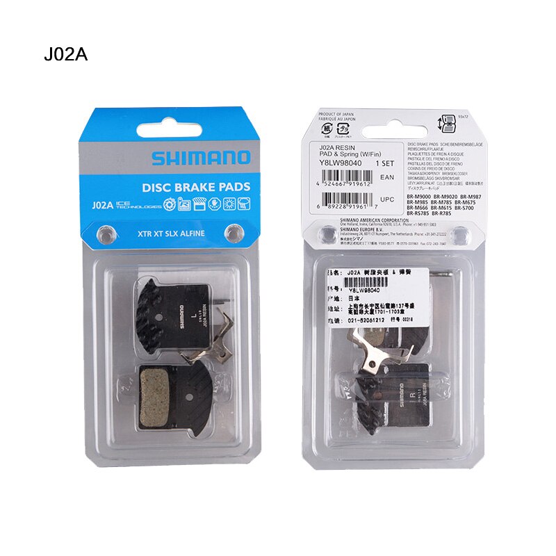 Pastillas de freno de disco de resina J02A para bicicletas, disco de resina Compatible con M9000/M9020/M987/M985/M8000/M785/M7000/M675: 2 box j02A
