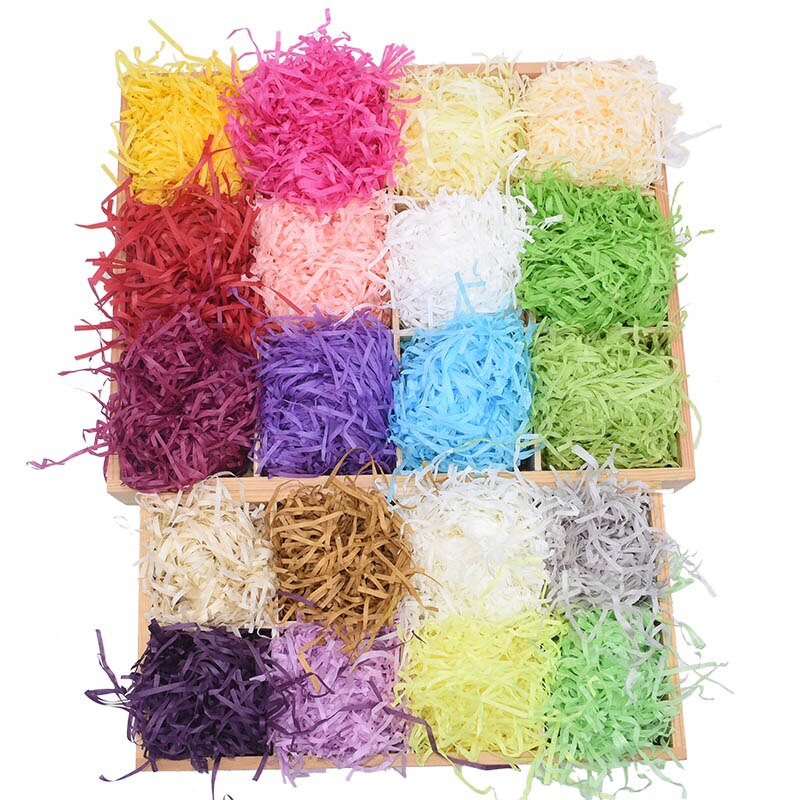 50 gr/beutel Geschreddert Papier Bast Streifen Papier Konfetti Kasten Füllung Material für Weihnachten Hochzeit Party Dekoration Lieferungen