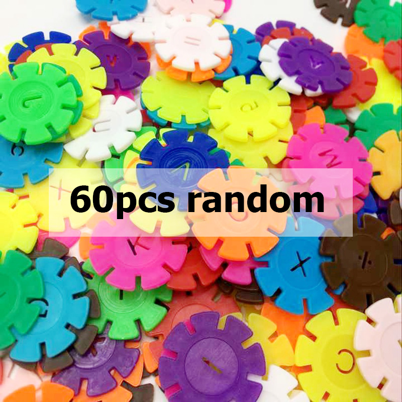 60/100/200pcs Early Education Insert Bag Snowflake Buliding Block Set Baby Puzzle Plastic Assembling Buliding Blocks Toys DDJ: PURPLE