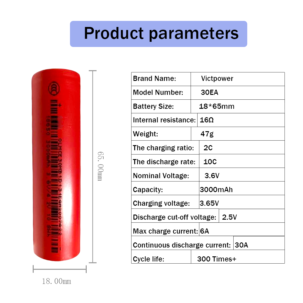 3000Mah18650 Battery! 30A Discharge 18650-35Ea 3.7 V18650 Rechargeable Battery for Flashlight Electric Mobile Phone Toy Battery