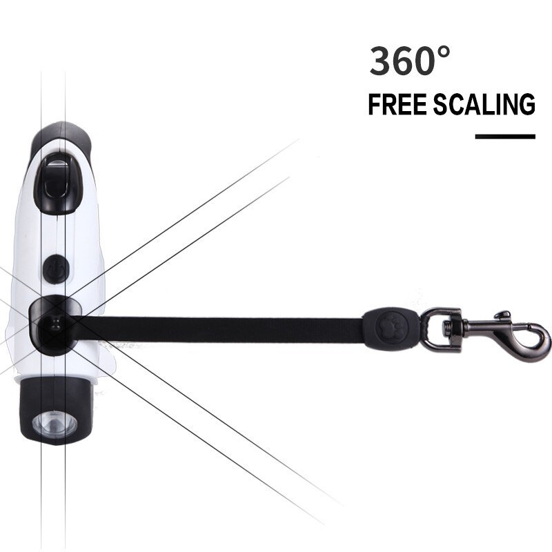 Hondenriem automatisch intrekbaar, led-lichtgevend, rekbaar, nylon hondenriem, lange hondenhand, touw voor middelgrote en grote honden.