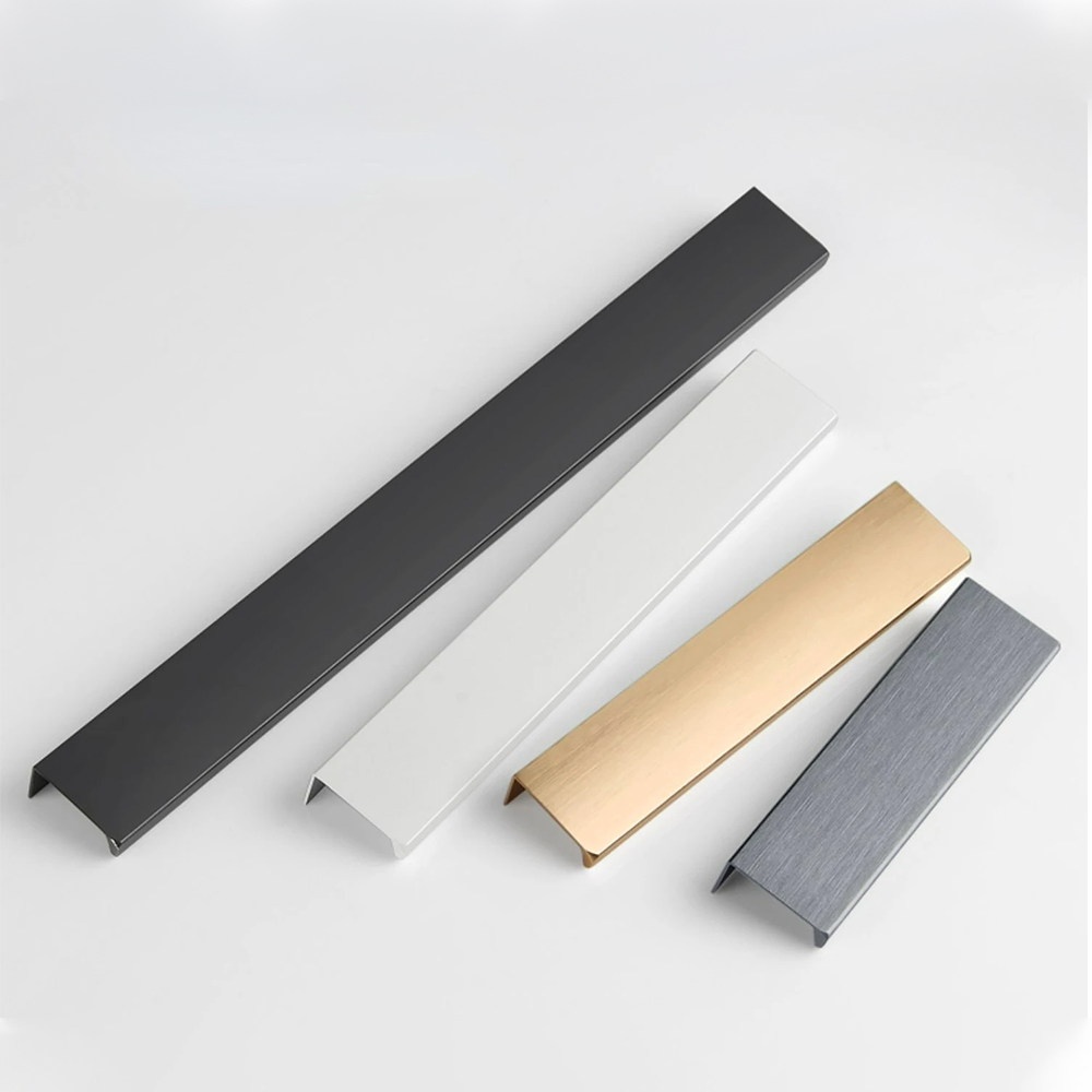 Tiradores ocultos para gabinetes de cocina, cómoda, cajón y armario, manija de puerta de armario de aleación de aluminio, herrajes para muebles