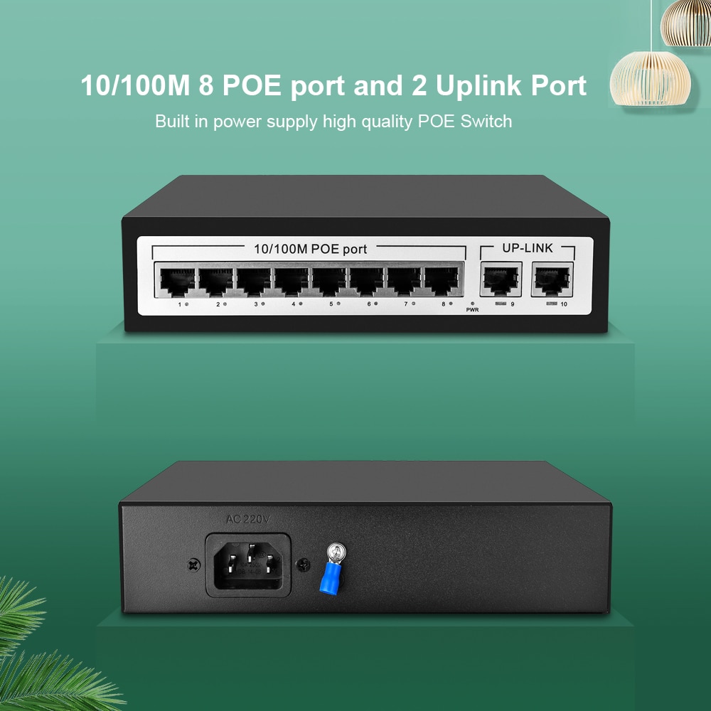 Gadinan 4CH 8CH 48V Netwerk Poe Switch Ethernet Met 8 Poorten Ieee 802.3 Af/Op Voor Ip Camera/Draadloze Ap/Cctv Camera Systeem