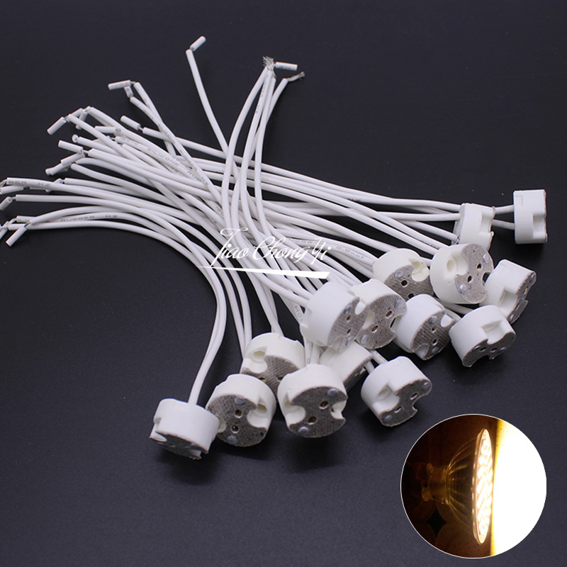 MR16 MR11 GU5.3 G4 Lampenfassung Lampensockel mit Draht Keramik Halogenfassung Keramikanschluss 12V - 250V LED-Licht JQ 5-50PCS