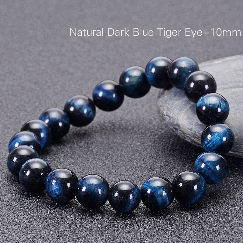 Mode 6 Mm 8 Mm 10 Mm 12 Mm Royal Blue Tijger Ogen Kralen Armband Mannen Charm Natuursteen Braslet voor Man Handgemaakte Sieraden Pulseras: 10mm / 17 cm