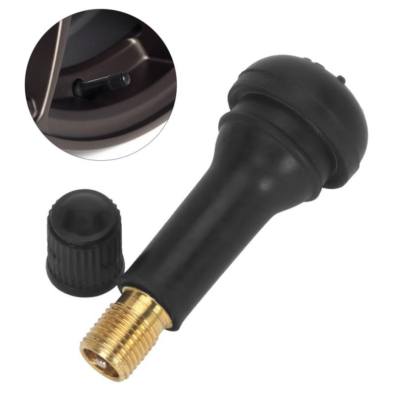 4PCs/set Black TR414 Rubber Valve Stems With Dust Caps with Caps Tyre Rubber Valves Car Chrome Tubeless Car Wheel Snap-in Tire