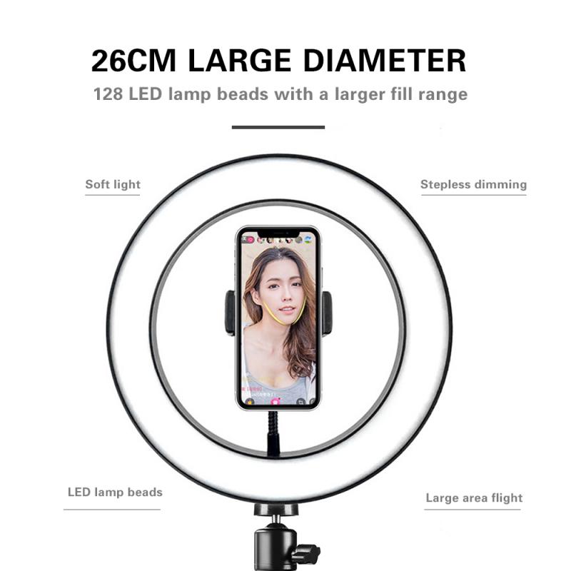 LED Ring Light Dimmable 5500K Lamp Photography Camera Photo Studio Phone Video Ring Lights Camera No Tripod