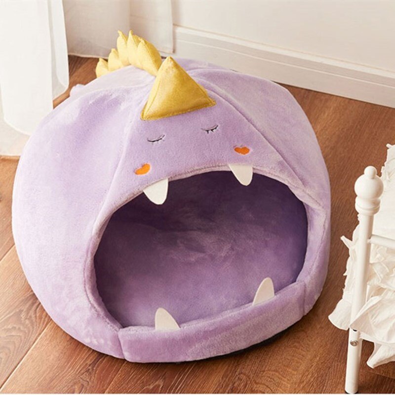 Dinosaur Shape Dog Bed Washable Removable Pet Supplies House Kennel Keeps All Seasons Warm Small Dog Teddy Universal Cat Bed