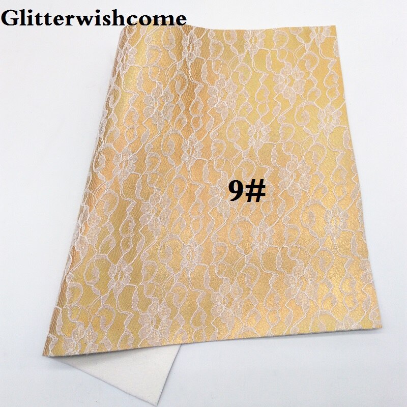 Glitterwishcome 21X29CM A4 Size Vinyl Voor Bows Metallic Synthetisch Leer Met Gewatteerde Kant Faux Lederen Lakens Voor Bows, GM093A: 9