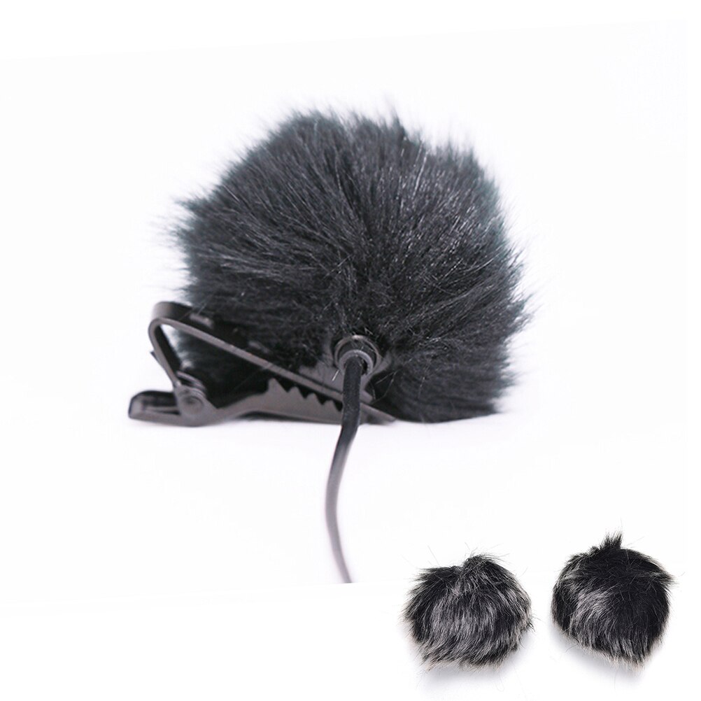 dark grey Artificial Fur Microphone Windscreen Outdoor MIC Windshield Wind Muff for Lapel Microphone 1PC