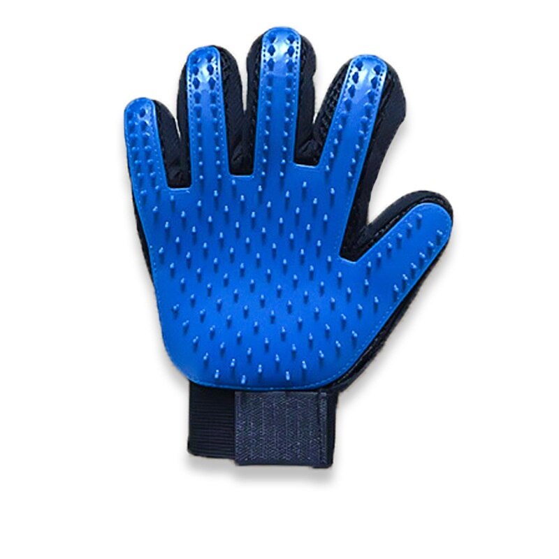 Pettini per gatti per cani guanti per toelettatura per animali domestici peli di gatto rimuovere la spazzola pettini per la pulizia del despargimento del cane guanti da massaggio forniture per gatti: Blu / left hand