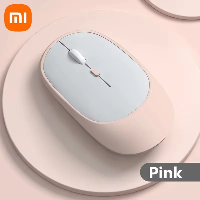 XIAOMI Bluetooth-Funkmaus, USB wiederaufladbar, Ergonomie, einstellbare DPI, Bürostille, optische elektrische Mäbenutzen, 2,4 G-Tastaturen: Rosa