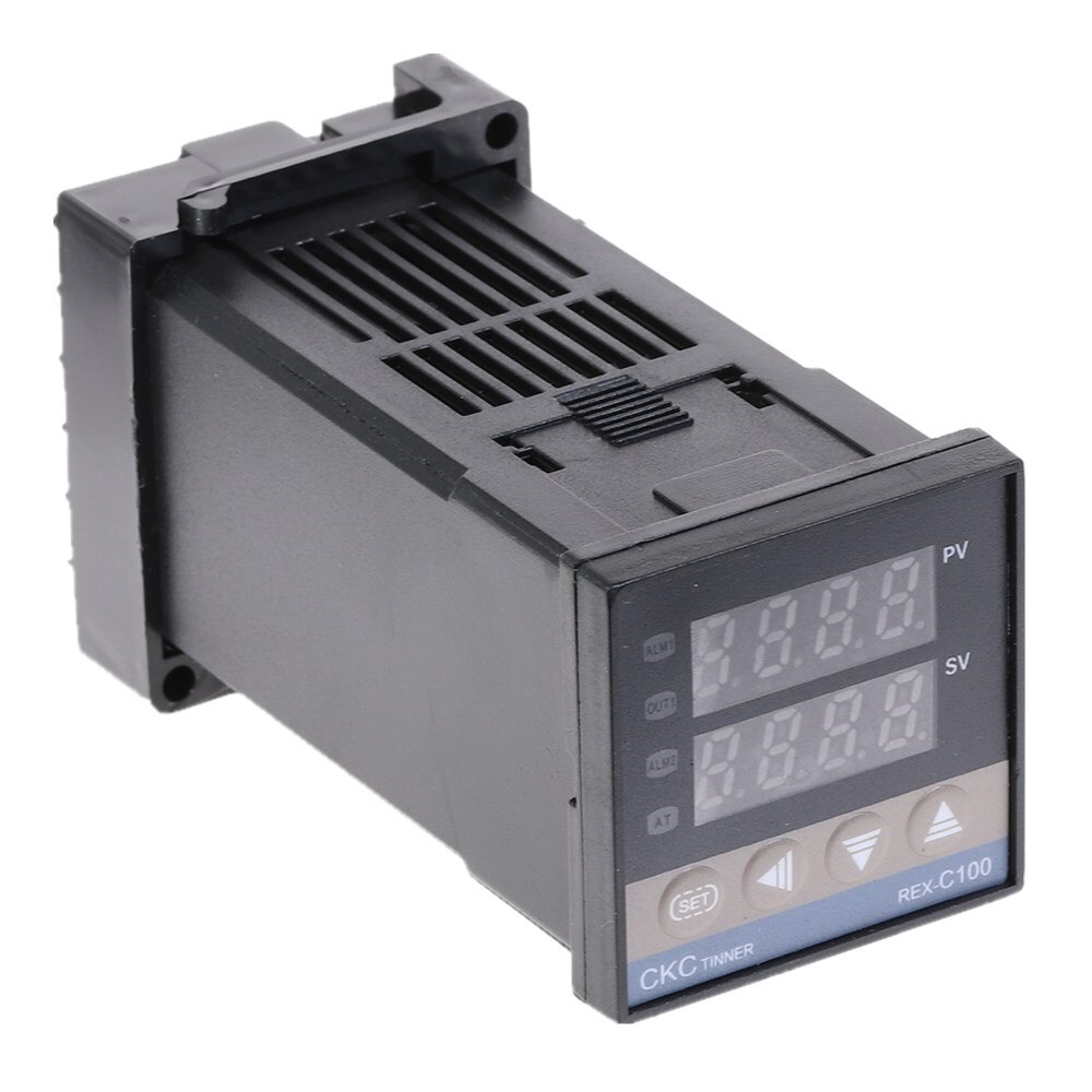 Digital 100-240VAC PID REX-C100 Temperature Controller + max.40A SSR + K Thermocouple, PID Controller Set + Heat Sink 0-900C